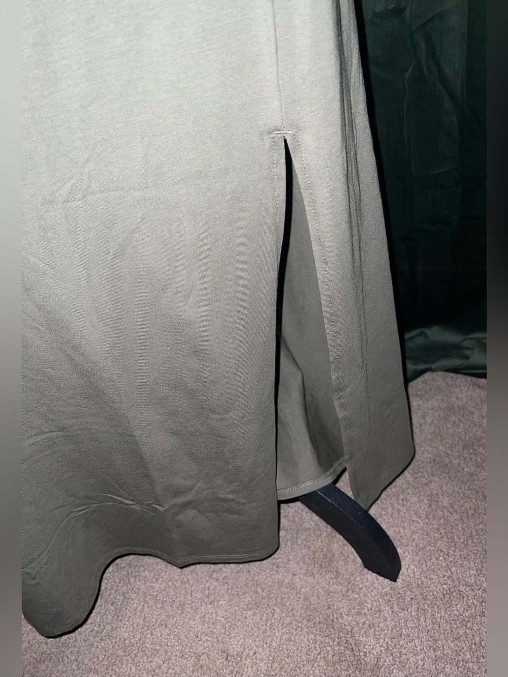 NWT - LOFT Olive Green Off-Shoulder Dress - Picture 6 of 7